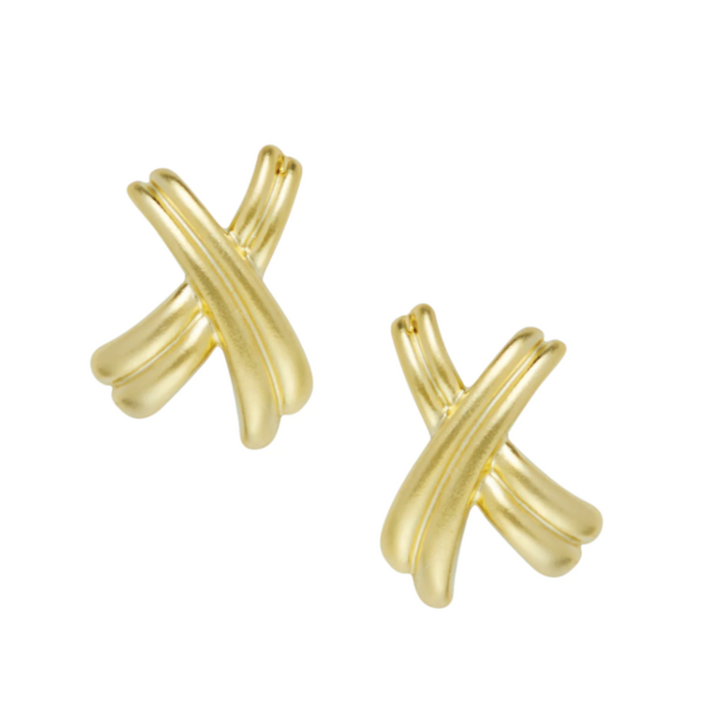 Gold Texas X's Ribbon Earring