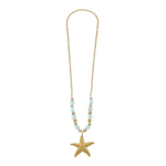 Starfish Aqua Sea Glass Necklace