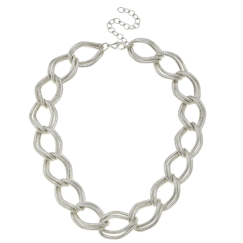Silver Double Loop Chain Necklace – DanaTyler