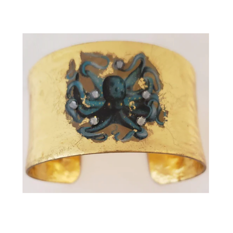 Octopus Evocateur Gold 1.5in Cuff Bracelet