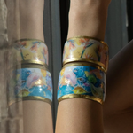 Evocateur Gold Rainbow Shells Cuff 2" Bracelet
