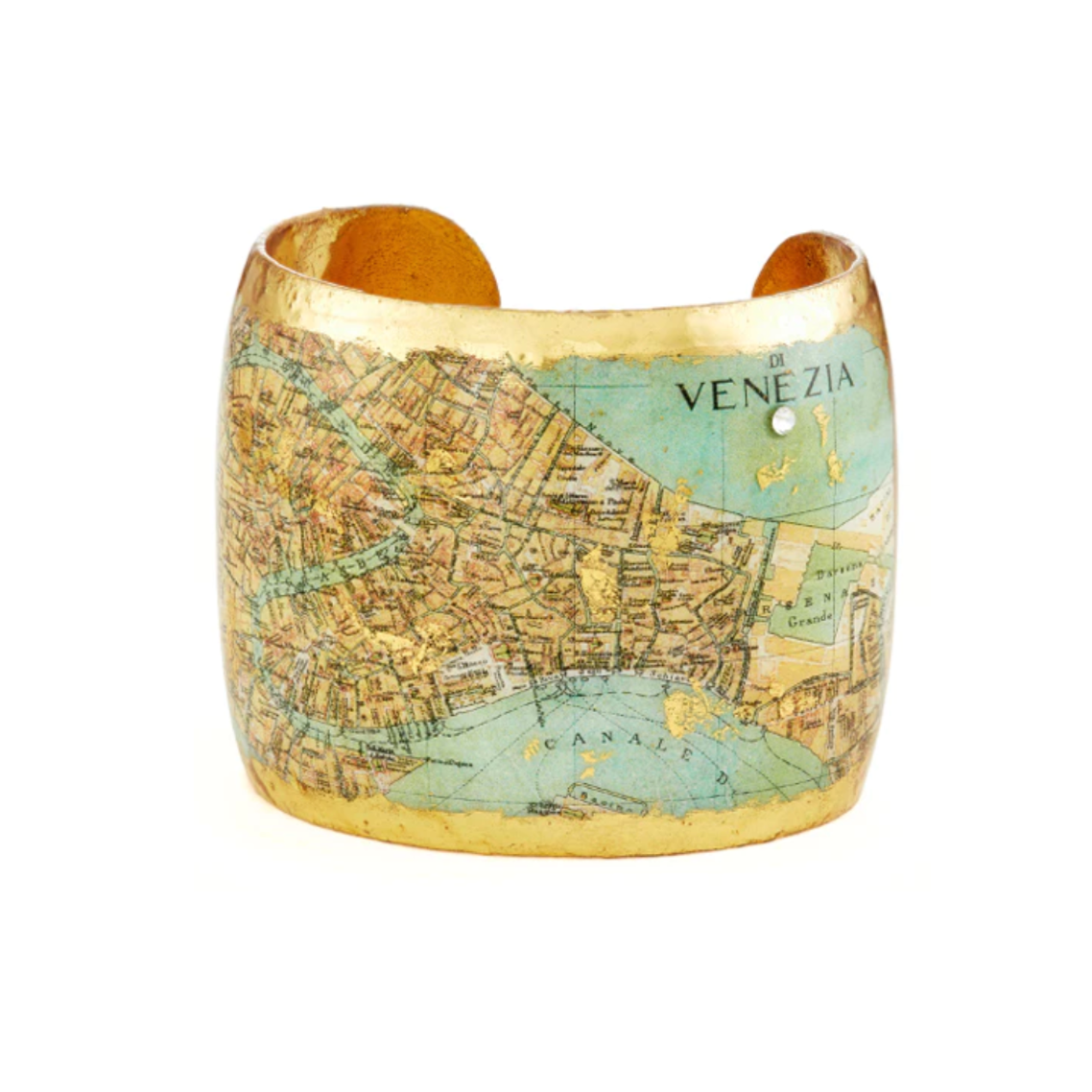 Stockholm Enamel Cuff Bracelet, Gold Leaf, by Evocateurr