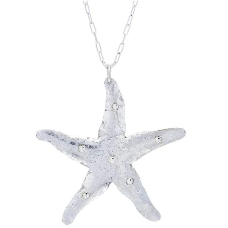 Evocateur Silver Starfish Necklace