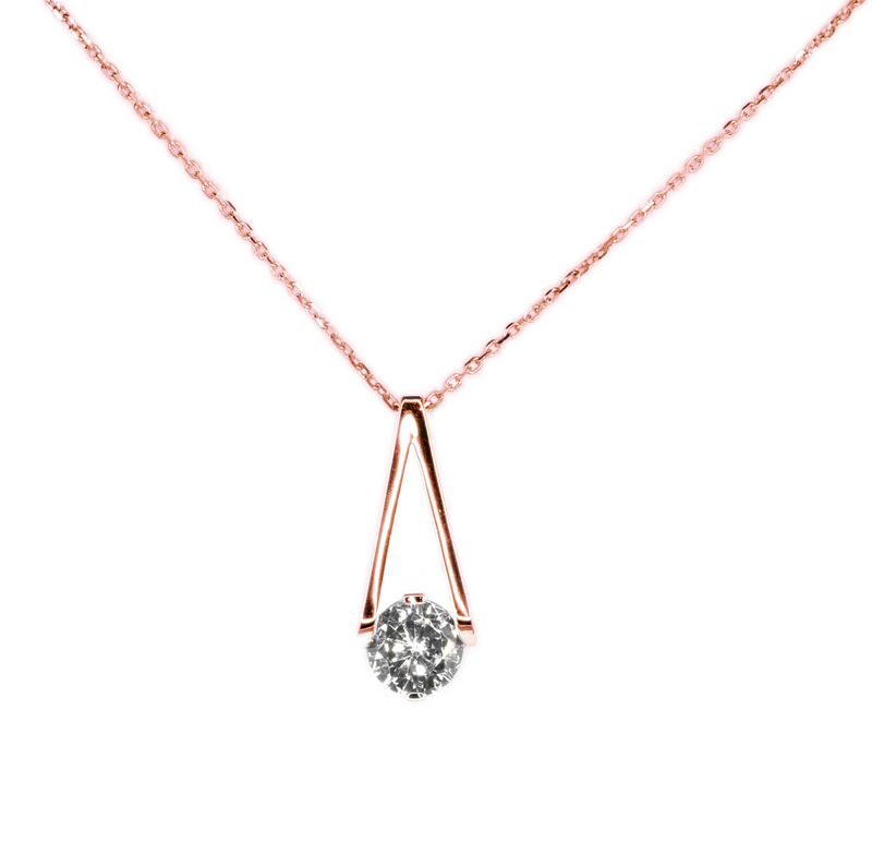 Jada S.S. .925 Small Rose Gold Basket Necklace
