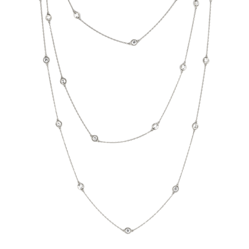 Delila 60" Silver Necklace