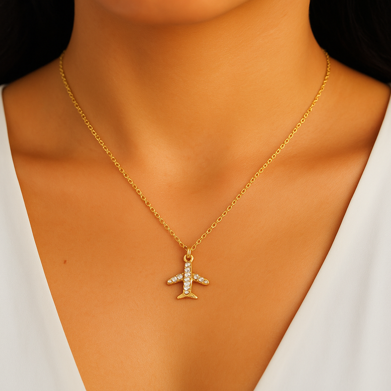 Jada S.S. .925 "Amelia" Aeroplane Necklace
