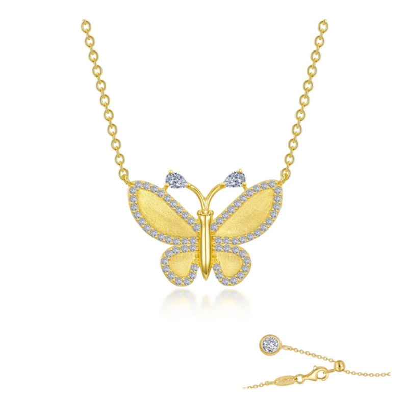Gold 1.21 CTW Butterfly Necklace