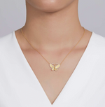Gold 1.21 CTW Butterfly Necklace