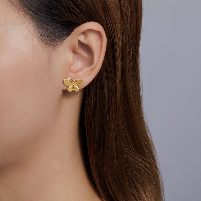 Gold 0.06 Butterfly Stud Earrings – DanaTyler Gold 0.06 Butterfly Stud Earrings – DanaTyler