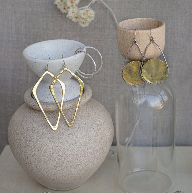 Hightail Earrings - Ceramic Coated Brass
