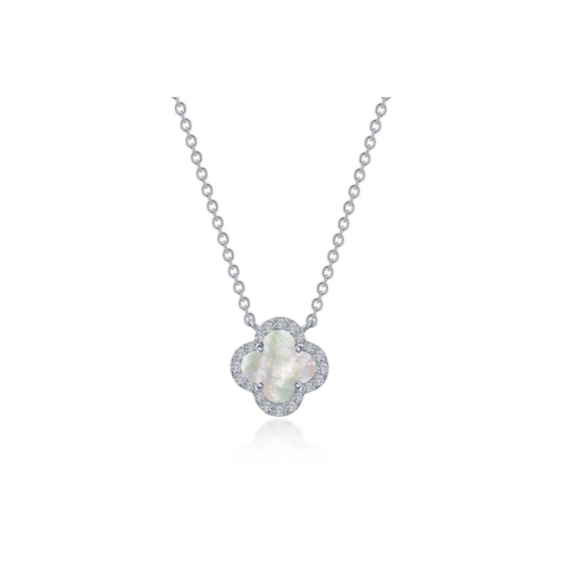 0.49 CTW Halo Necklace - Mother of Pearl