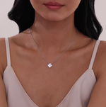 0.49 CTW Mother of Pearl Halo Necklace