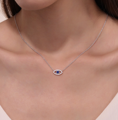 0.62 CTW Evil Eye Necklace