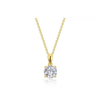 1 CTW Gold 4-Prong Solitaire Necklace