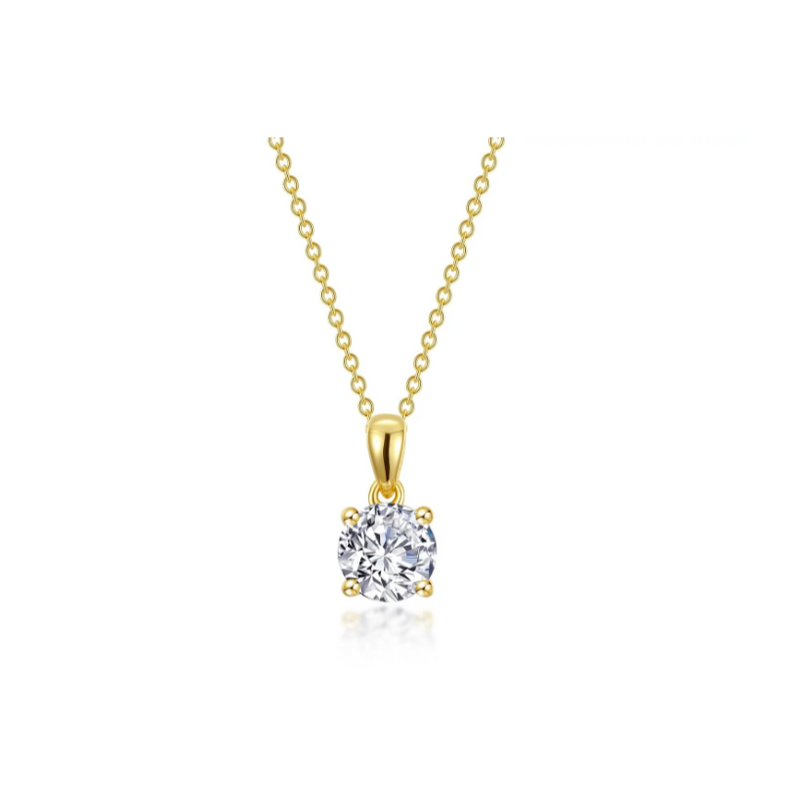 1 CTW Gold 4-Prong Solitaire Necklace