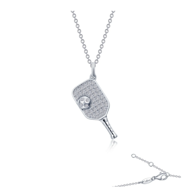 Pickleball Paddle and Ball Necklace