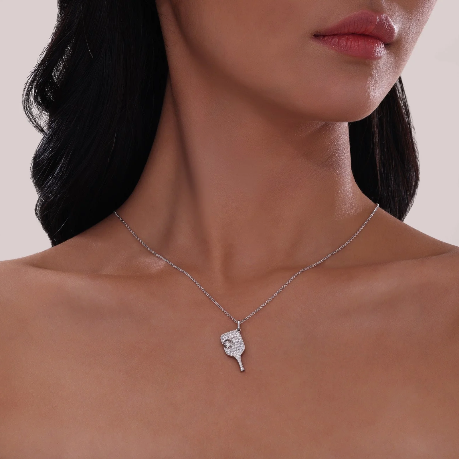 Pickleball Paddle and Ball Necklace