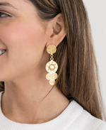 Gold Sardinia Drop Stud Earrings