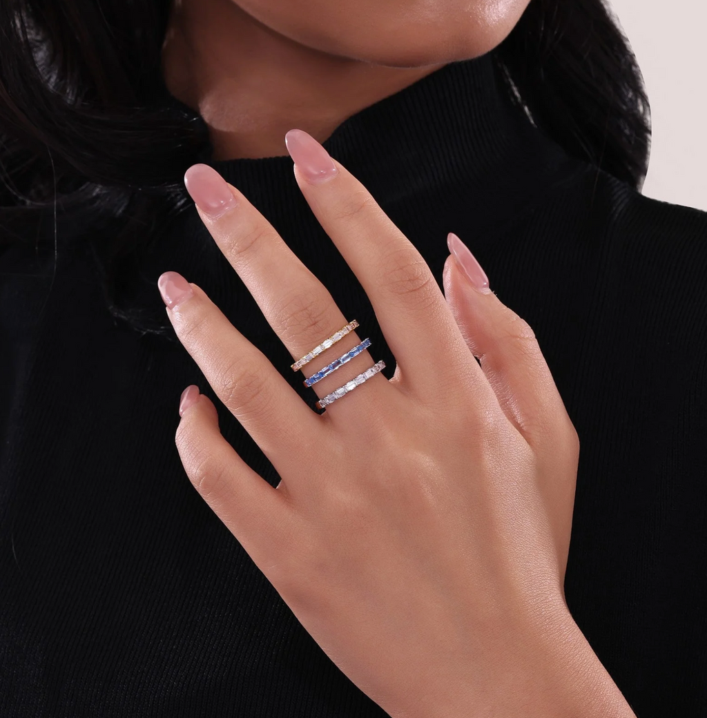 Baguette Half-Eternity Gold Band