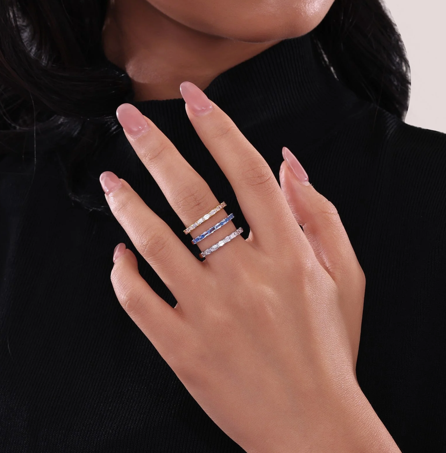 Baguette Half-Eternity Gold Band