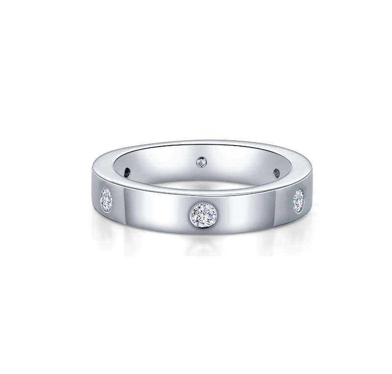 Invisible Set Silver Eternity Band