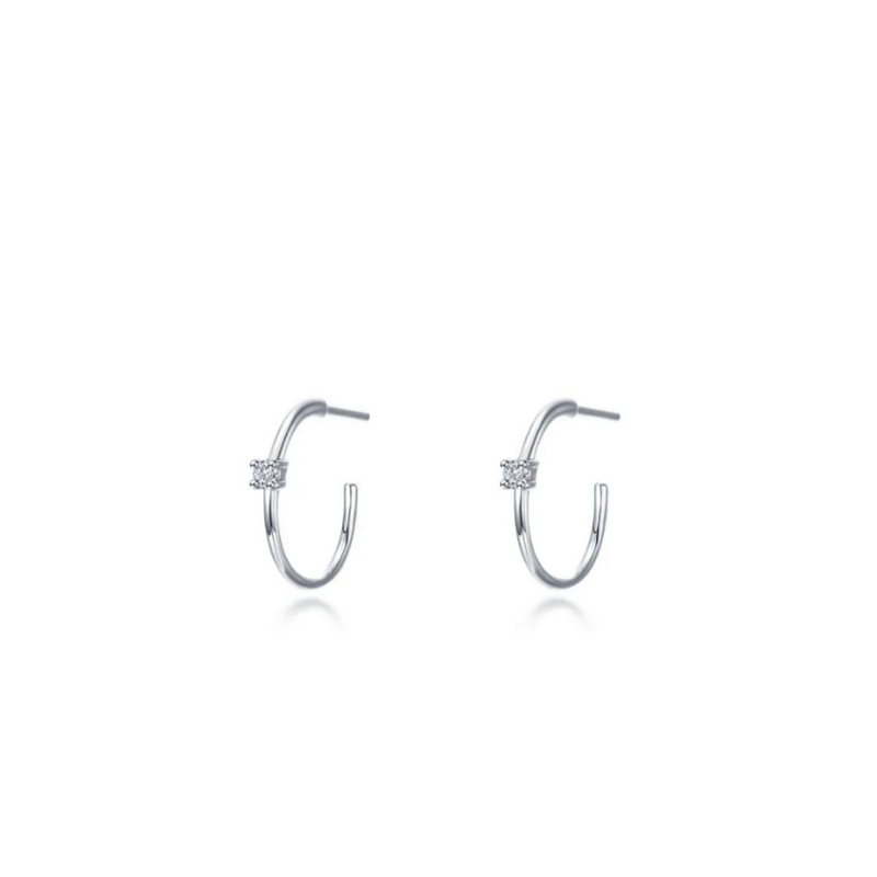 10mm High Polished Silver Hoop Earrings