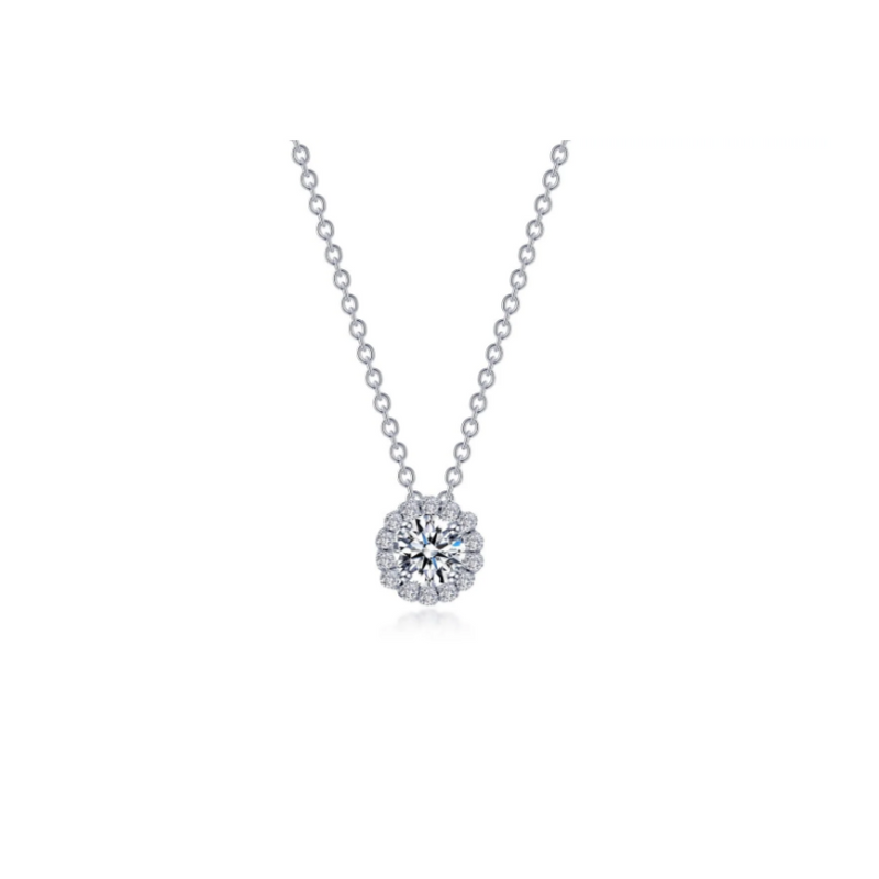 1.05 CTW Round Halo Necklace