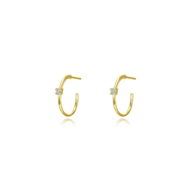 10mm High Polised Hoop Earrings