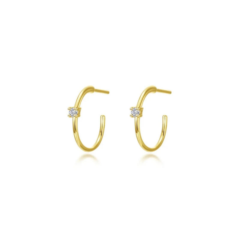 15mm High Polised Hoop Earrings