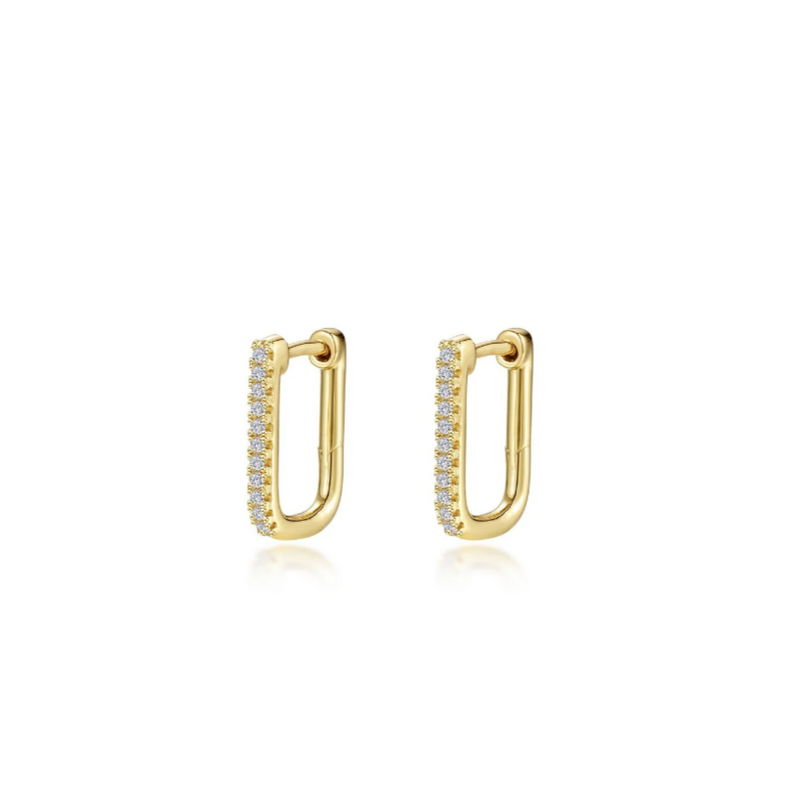 15mm x 11mm Rectangle Gold Hoop Earrings