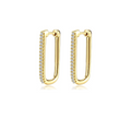 25mm x 14.3mm Rectangle Gold Hoop Earrings