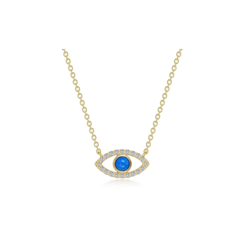 Reconstituted Turquoise Evil Eye Necklace