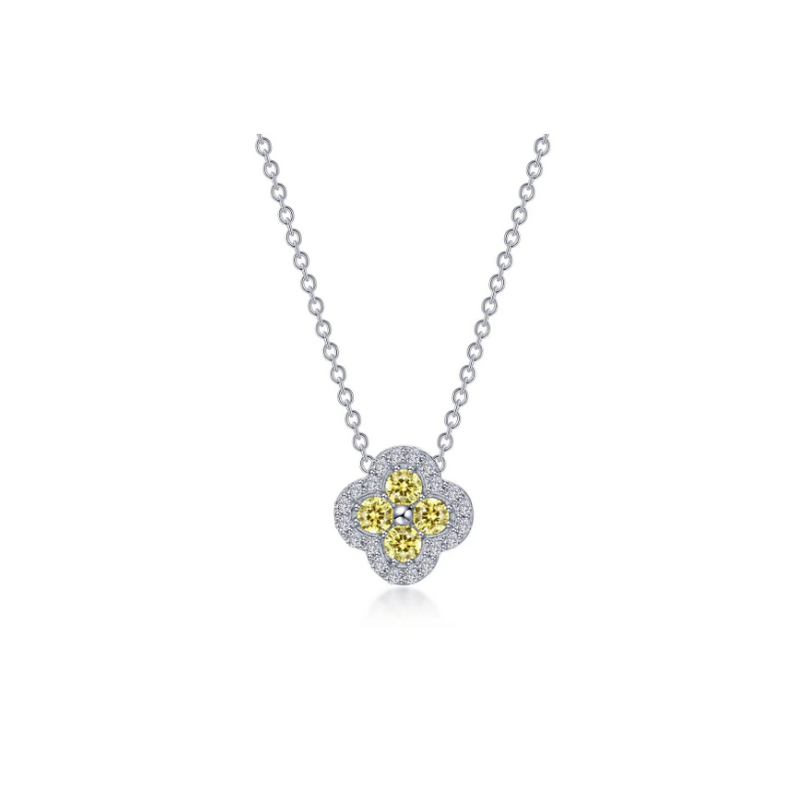 0.65 CTW Canary Halo Necklace