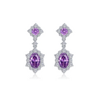 2.7 CTW Oval Halo Amethyst Stud Earrings