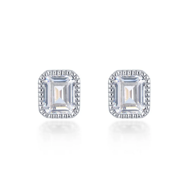 April Birthstone Solitaire Stud Earrings