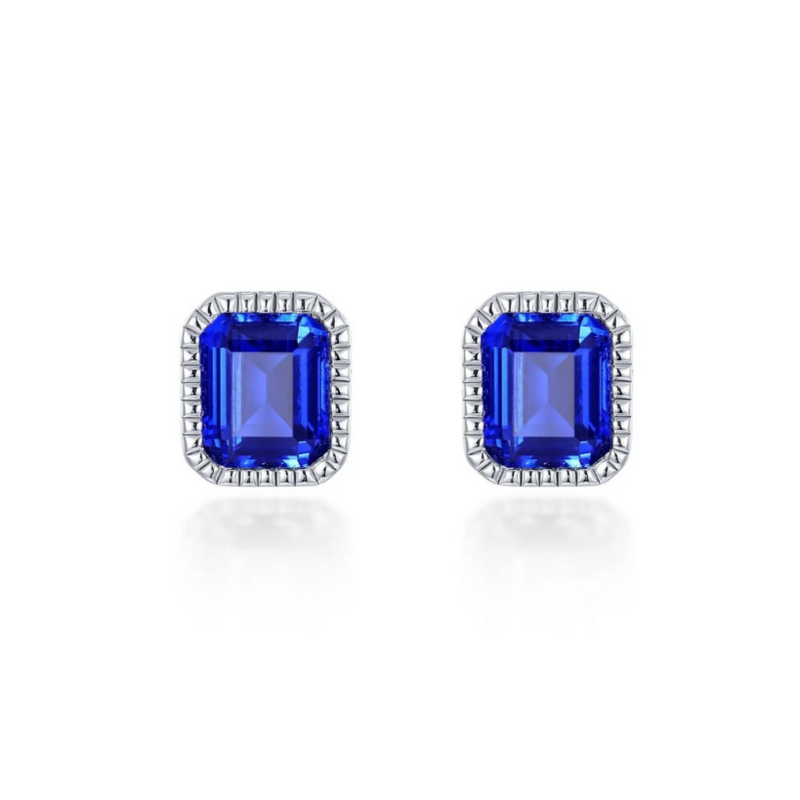 September Birthstone Solitaire Stud Earrings