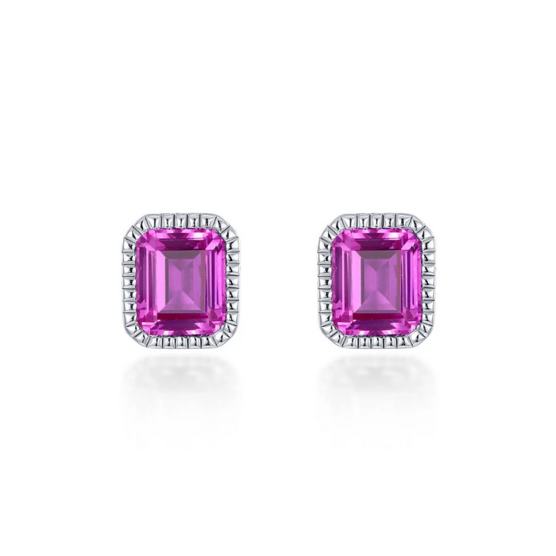 October Birthstone Solitaire Stud Earrings