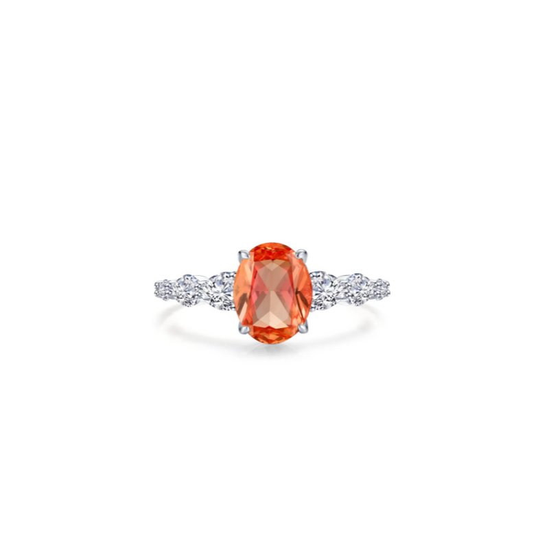 Fancy Peach Fuzz Lab-Grown Sapphire Solitaire Ring