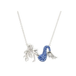 Sterling Silver Sapphire Blue Mermaid Necklace