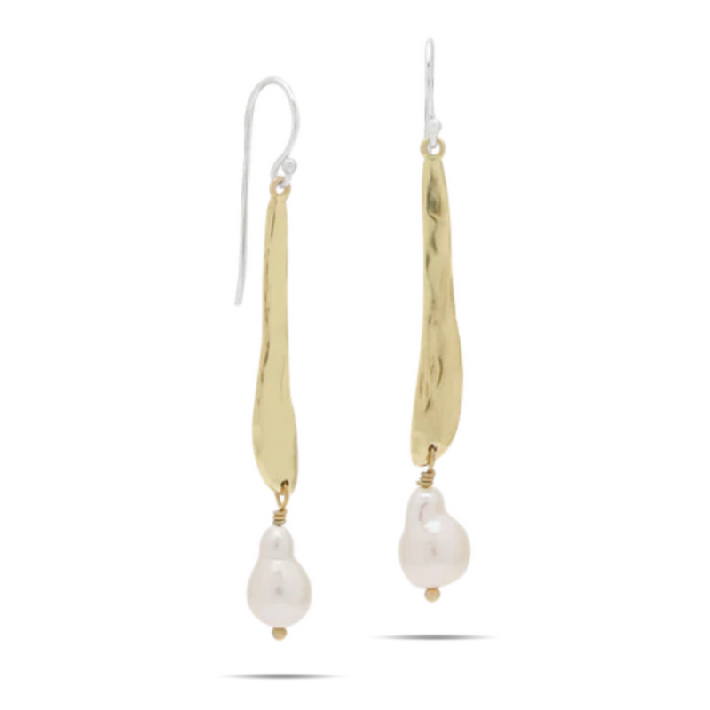 Ode To A Pearl Single Drop Earrings 1.95in