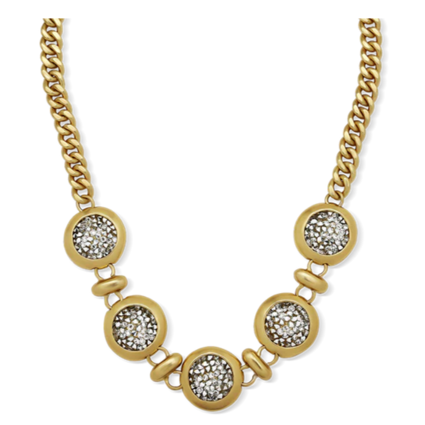 Kristal Multi Dome Cascade Necklace 15in + 2in ext.