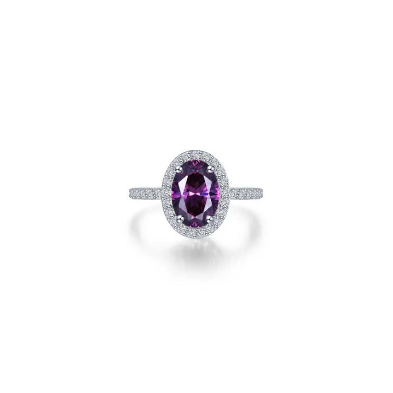 2.6 CTW Oval Amethyst Halo Engagement Ring