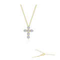 1.02 CTW Gold Cross Pendant Necklace