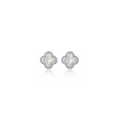 0.4 CTW Mother of Pearl Halo Stud Earrings