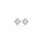 0.4 CTW Mother of Pearl Halo Stud Earrings