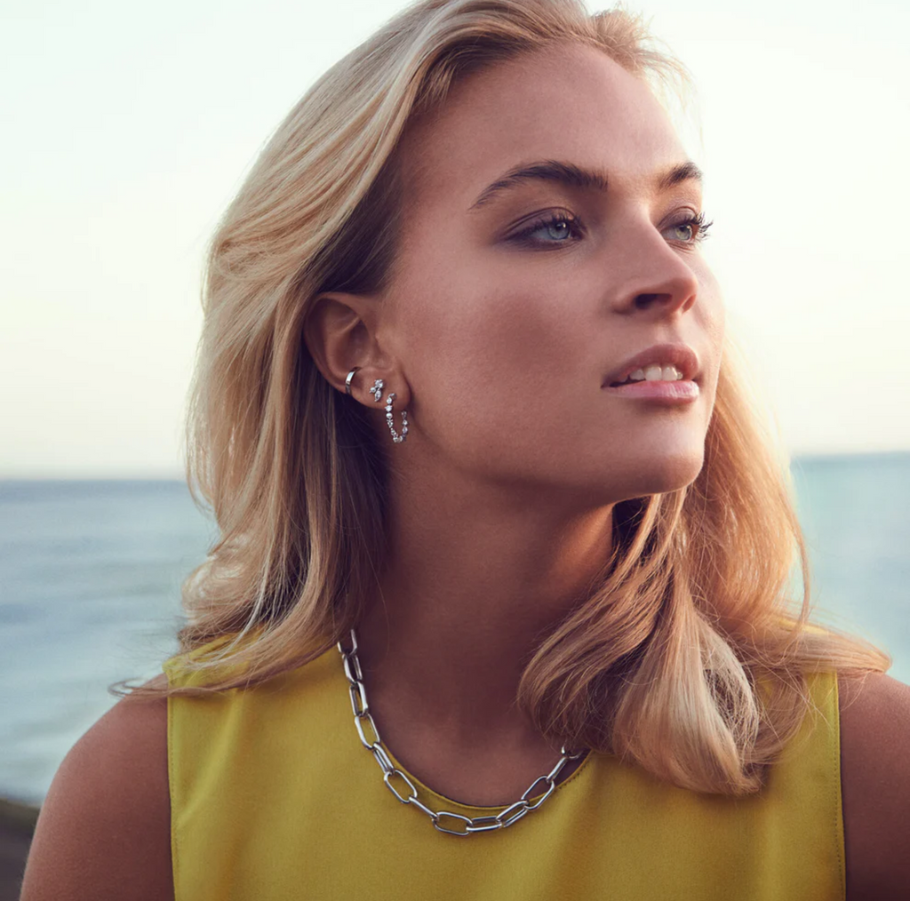 Silver Capri Necklace 17.72"