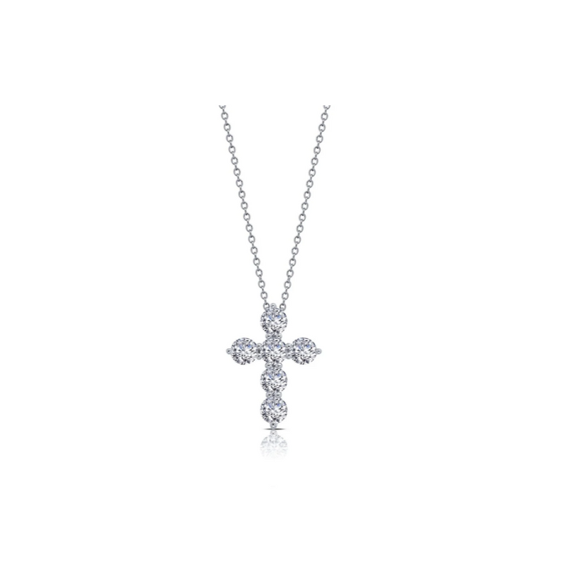 1.02 CTW Silver Cross Pendant Necklace