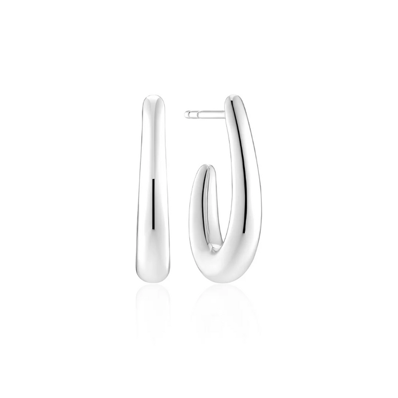 Silver Goccia Pianura Grande Earrings