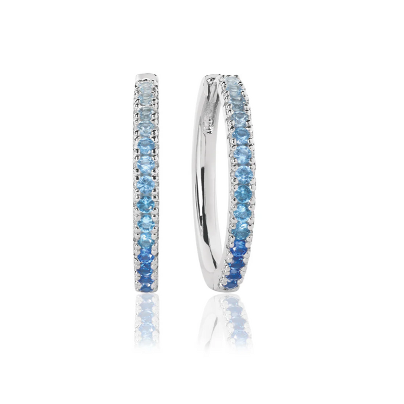 Silver Blue Gradient CZ  Ellaera Grande Earrings