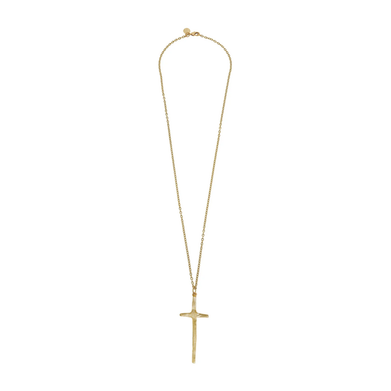 Elongated Long Cross Necklace